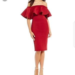 Gianni bini off the shoulder scuba dress